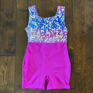 Cat & Jack Pink and Blue Gymnastic Bodysuit • Sz Girl M (8)